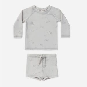 Quincy Mae Finn Rashguard + Short Set || Sunny Day, Size 0-3 months